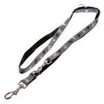 Lot : collier + laisse trixie silver reflect, motif de pattes pour chien - collier taille m - l : tour ...