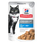 24x85g hill's science plan mature adult 7 + sterilised, poisson de mer p�t�e pour chat