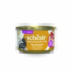 Lot �conomique�: 24x85g schesir complete nutrition filet en bouillon thon avec poulet p�t�e pour chat ...