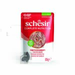 6x85g thon avec des crevettes schesir complete nutrition en gel�e p�t�e pour chat