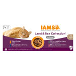 Lot conomique:96x85g iams advanced nutrition senior 7 + land & sea collection en sauce - pte pour ...
