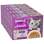 Lot �conomique�: 96x85g whiskas 1 + aromatic selection mix en sauce nourriture humide pour chats