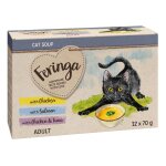 Lot feringa soup 24 x 70 g pour chat - lot mixte (poulet, saumon, poulet & thon)