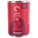 Lot herrmann's menu classic / menu bio 24 x 400 g pour chien - mouton, flocons d'avoine bio