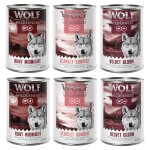 Lot mixte wolf of wilderness adult pour chien - 6 x 400 g  red meat