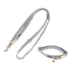 Lot nomad tales calma : collier + laisse, gris pierre pour chien - collier taille l + laisse 200 cm
