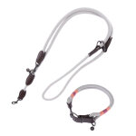 Lot nomad tales spirit : collier + laisse, gris pierre s + 200 cm, pour chien