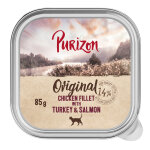 Lot purizon original 24 x 85 g pour chat - filet de poulet, dinde, saumon