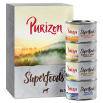 Lot purizon superfoods 12 x 140 g pour chien - lot mixte (2 x poulet, 2 x thon, 1 x sanglier, 1 x gibier) ...