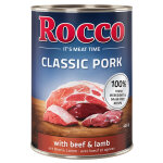 Lot rocco classic pork 12 x 400 g pour chien b?uf, agneau Lot rocco classic pork 12 x 400 g pour chien b?uf, agneau