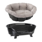 Lot taille 8: panier + housse + pieds, panier siesta deluxe avec une housse en tweed beige de ferplast, ...