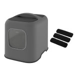 Maison de toilette rotho mypet biala pour chat - lot : maison de toilette anthracite + 3 filtres charbon ...