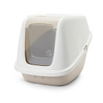 Maison de toilette savic nestor giant pour chat - blanc / moka