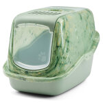 Maison de toilette savic nestor marble pour chat - vert marbr / vert