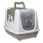 Maison de toilette simon's cat gris / vert / blanc - pour chat