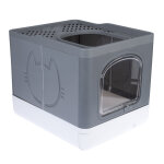 Maison de toilette tiaki hop - in jax pour chat gris fonc�