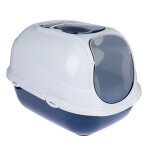 Maison de toilette tiaki wegie pour chat blanc / bleu fonc� pour chat