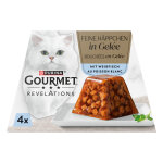 Paquet conomique 12x57g gourmet revelations fine cuts poisson blanc nourriture pour chats humide