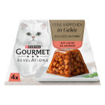 Paquet conomique 12x57g gourmet revelations fine cuts saumon nourriture pour chats humide