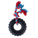 Pneu en caoutchouc avec une corde de tiaki, pour chien Pneu en caoutchouc avec une corde de tiaki, pour chien