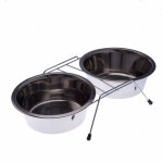 Porte - gamelles (2 x 350 ml) avec deux écuelles en inox - 13 cm de diamètre Porte - gamelles (2 x 350 ml) avec deux écuelles en inox - 13 cm de diamètre