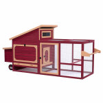 Poulailler en bois tiaki avec roues 236, 6 x 78 x 114, 4 cm poules Poulailler en bois tiaki avec roues 236, 6 x 78 x 114, 4 cm poules
