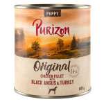 Purizon adult 24 x 800 g - sans crales pour chien - puppy b?uf black angus, dinde