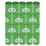 Sacs  djections canines biodgradables, vert ? 20 rouleaux de 15 sachets