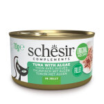 Lot conomique: 24x70g schesir complements in gelee thon avec algues nourriture pour chats humide