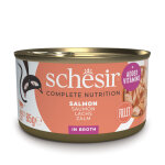 Lot conomique: 24x85g schesir complete nutrition filet au bouillon saumon nourriture humide pour chat ...