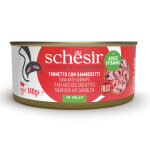 Lot �conomique�: 24x140g schesir complete nutrition en gel�e thon crevettes nourriture humide pour chat ...