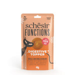 Schesir functions digestive topper 12 x 40 g pour chat - potiron, herbe de bl