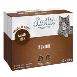 Smilla senior bouches en sauce aux lgumes pour chat - lot mixte (12 x 85 g)