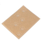 Tapis de maison de toilette pattes beige pour chat - tapis de maison de tiolette pour chat