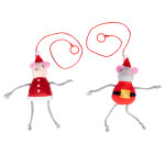 Tiaki accroche - porte couple de souris de no�l set de 2 chats