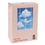 Tiaki filet de protection avec renfort en fil d'acier, gris clair pour chat - 3 x 2m