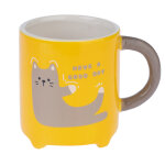 Tiaki mug  have a good day  jaune chat