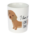 Tiaki tasse en c�ramique  i love you long time  � 9 x h 10 cm chien