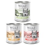 Wolf of wilderness adult ?expedition? 6 x 800 g pour chien - lot mixte : stony creek, sandy path, steep ...