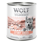 Wolf of wilderness junior ?expedition? 6 x 800 g pour chien - stony creek - volaille, b?uf