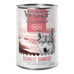 Wolf of wilderness  red meat  6 x 400 g pour chien scarlet sunrise : porc, saumon, thon