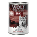 Wolf of wilderness  red meat  junior 6 x 400 g pour chiot ruby midnight