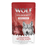 Wolf of wilderness  triple taste  12 x 125 g pour chien canadian woodlands - b?uf, cabillaud, dinde