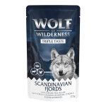 Wolf of wilderness  triple taste  12 x 125 g pour chien scandinavian fjords - saumon, renne, poulet
