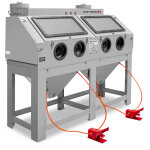 Cabine de sablage professionnelle double 880 l avec aspiration mw tools cat880