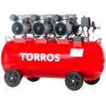 Compresseur silencieux sans huile cuve 100 l 2, 2 kw / 3 ch 420 l / min 10 bar 63 db(a) 230v torros tc1004810m ...