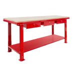 �tabli 200 cm avec pieds r�glables plateau mdf 3 tiroirs mw tools der2000pw