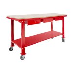 �tabli 200 cm avec roues plateau mdf 3 tiroirs mw tools der2000wr