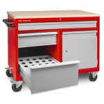 �tabli mobile 3 tiroirs + 1 armoire incl. porte - c�nes iso40 mw tools dew12060l3i