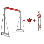 Grue  portique 2 t + palan  chanes avec chariot intgr 2000kg mw tools ptlk2 - set2000